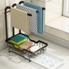 High and Low Pole Cloth Rack Kitchen Storage Rack Non Perforated Countertop Wall Mounted Sponge Drain Rack Dishwashing Cloth Storage