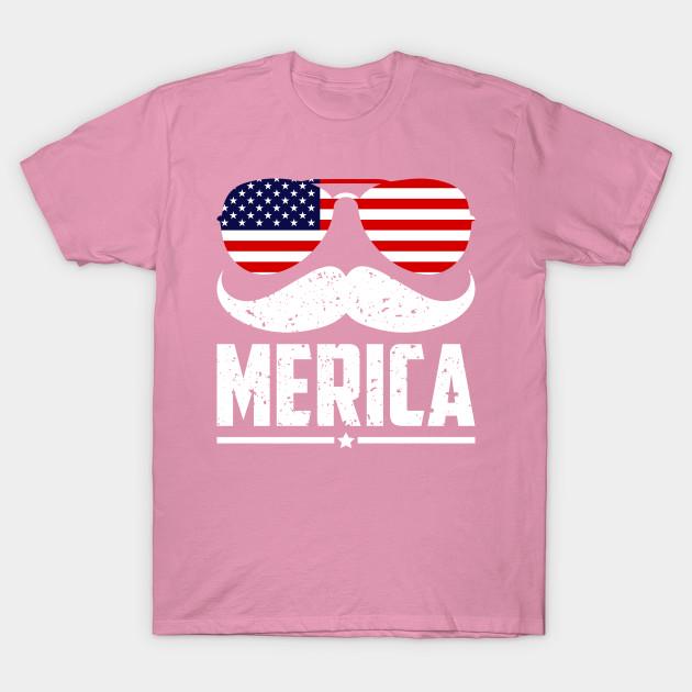 T Shirt Women Merica Mustache Dad T Shirt For Gift Harajuku Print Kawaii Tshirt Summer Short Sleeve Female T-Shirt Top Tee