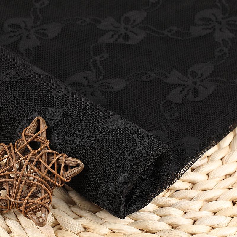Black Stretch Nylon Lace Fabric for Clothing & Accessories