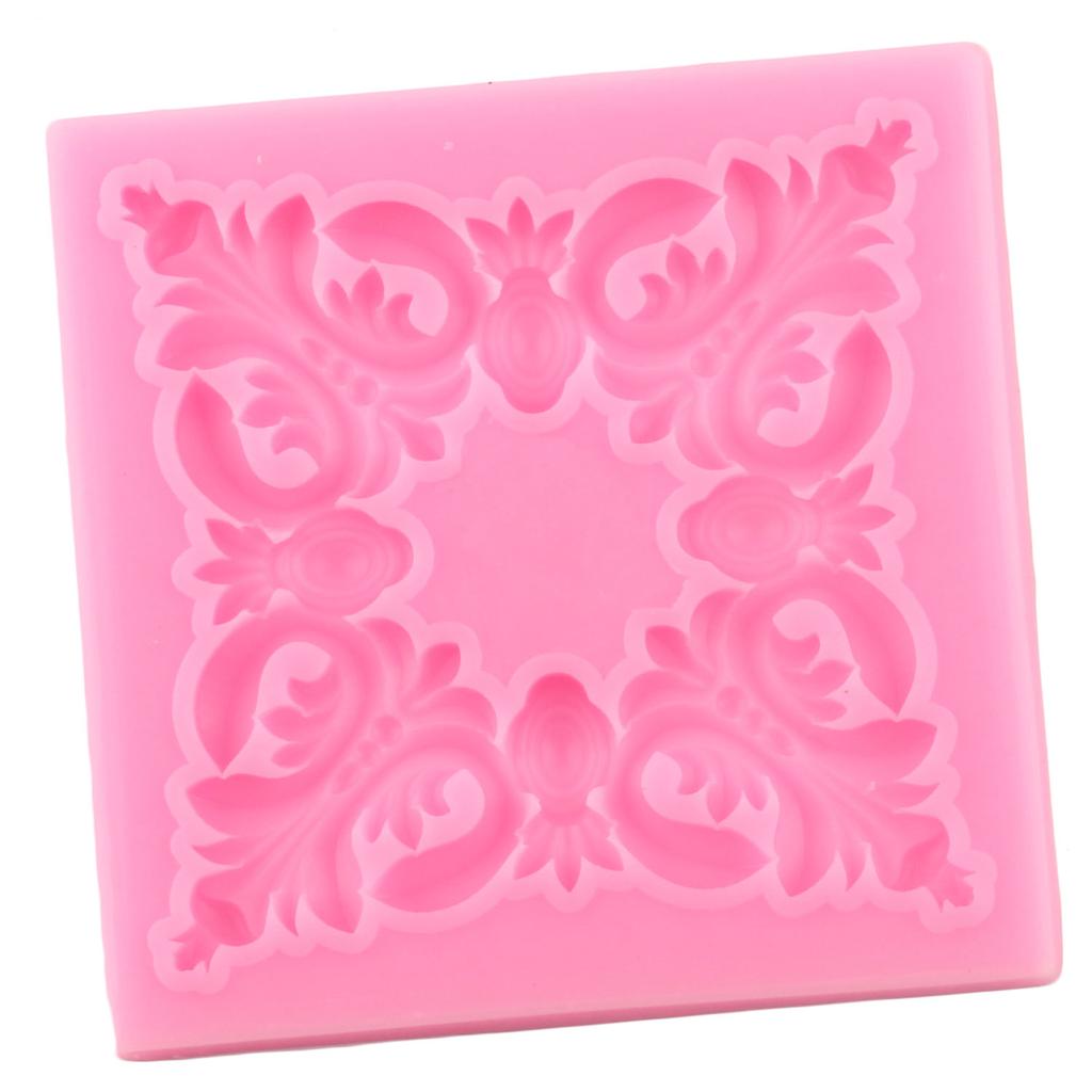 Barock Scroll Relief Grenze Silikon Formen Rahmen Fondant Form Kuchen Dekorieren Werkzeuge Süßigkeiten Harz Ton Schokolade Gumpaste Formen