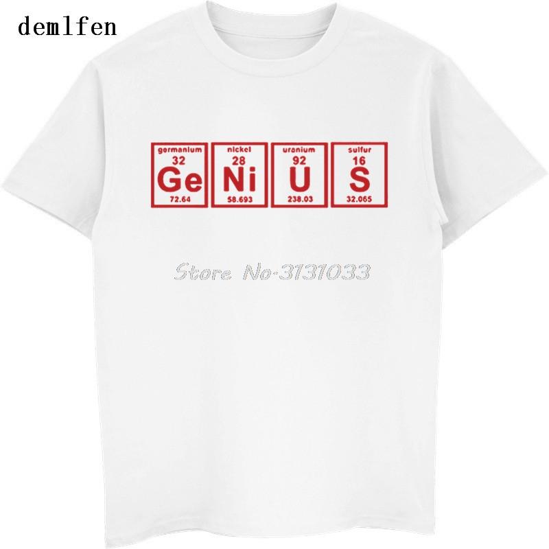 Funny Genius Periodic Table Science Chemistry T-shirt Summer Adult Printed Mens Cotton T Shirt Casual Unisex Tees Tops