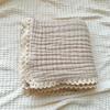 Ins Baby Six-layer Gauze Muslin Cotton Lace Fringe Blanket Swaddle Wrap Stroller Cover Bath Towel Newborn Accessories