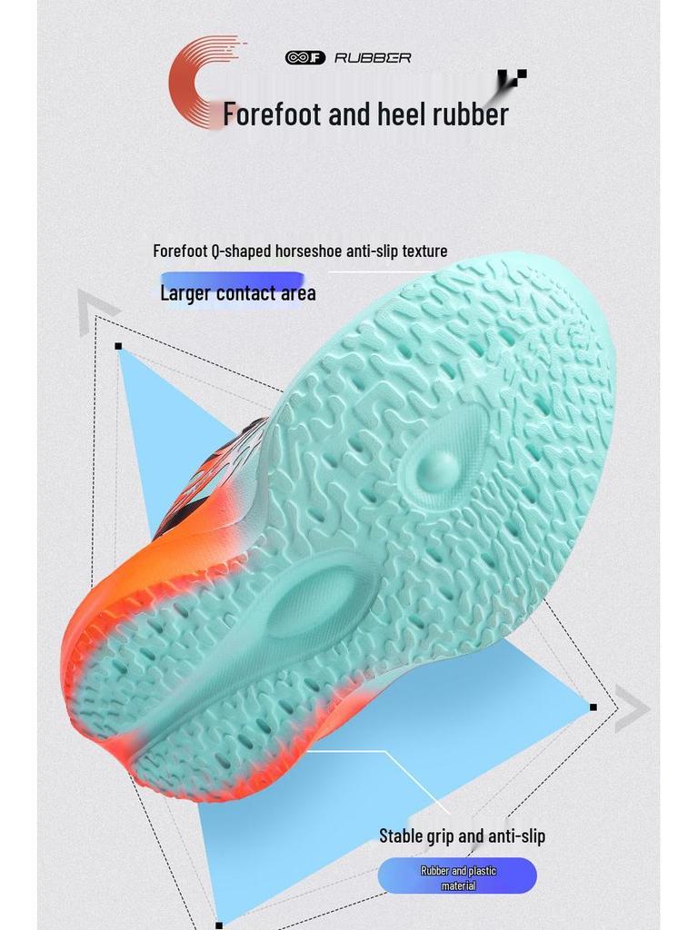 Boys' Lightweight Leather Non-Slip Rotary Buckle Casual Running Shoes