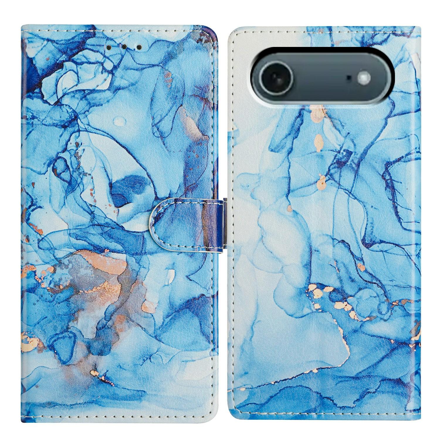 

For iPhone Air Case Pattern Printing Wallet Stand Flip Leather Phone Cover with Strap F