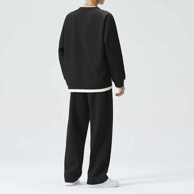 Maglione Casual da Uomo Primavera e Autunno Pantaloni da Tuta Larghi con Coulisse Set Due Pezzi