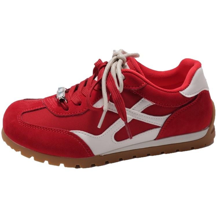 Zhang Jingyi has the same retro brown German training shoes for women's 2025 autumn new contrasting color casual versatile Forrest Gump sports shoes