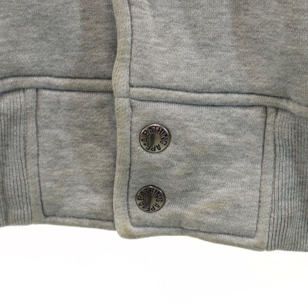 A BATHING APE made in Japan sweat Stajan M gray Back brushed Men's Used