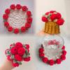 Bouquet de Roses Fait Main Sous-verre au Crochet Dessous de Tasse Isolant Thermique Tapis Panier à Fleurs Forme Tapis Outils de Décoration de Table Maison
