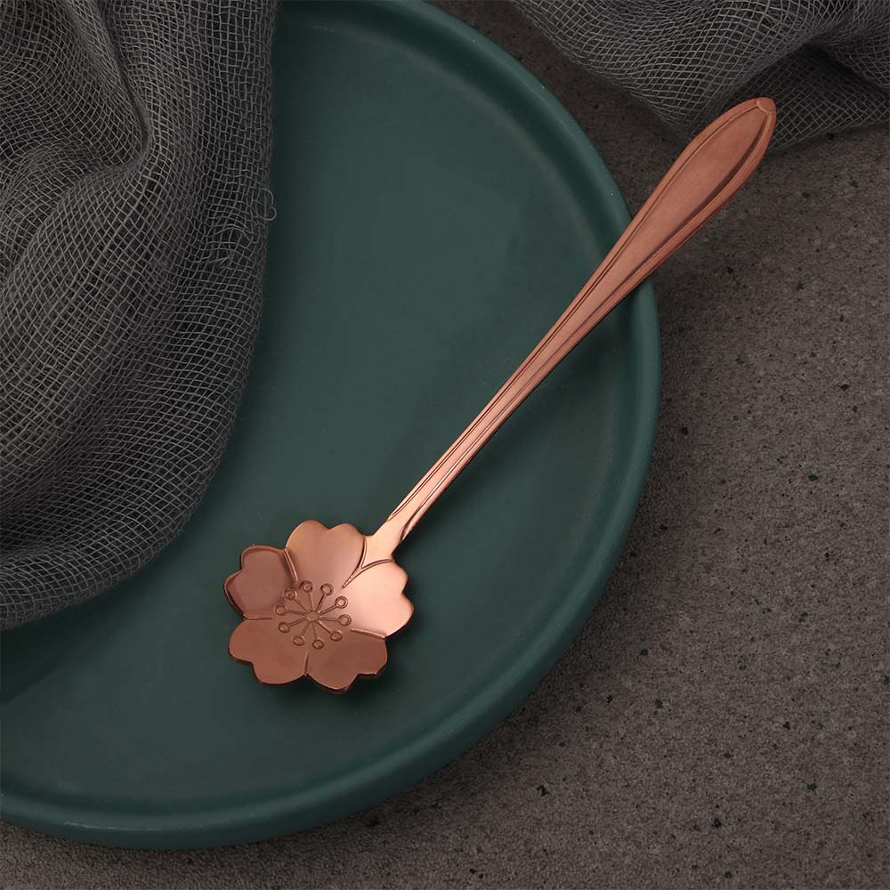 Pattern Bar tools Stainless Steel Tableware for Sugar Ice Cream Coffee Dessert Teaspoon Cutlery Set Flower Spoon Set Soup Spoon