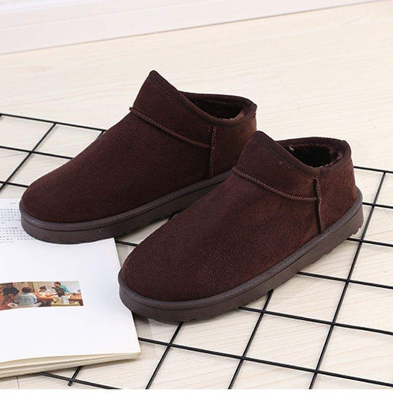 

Зимние хлопковые ботинки нескользящие теплые сноубутсы мужские и женские студенческие парные плоские короткие ботинки зимние ботинки с низким голенищем фланелевый бархат 45