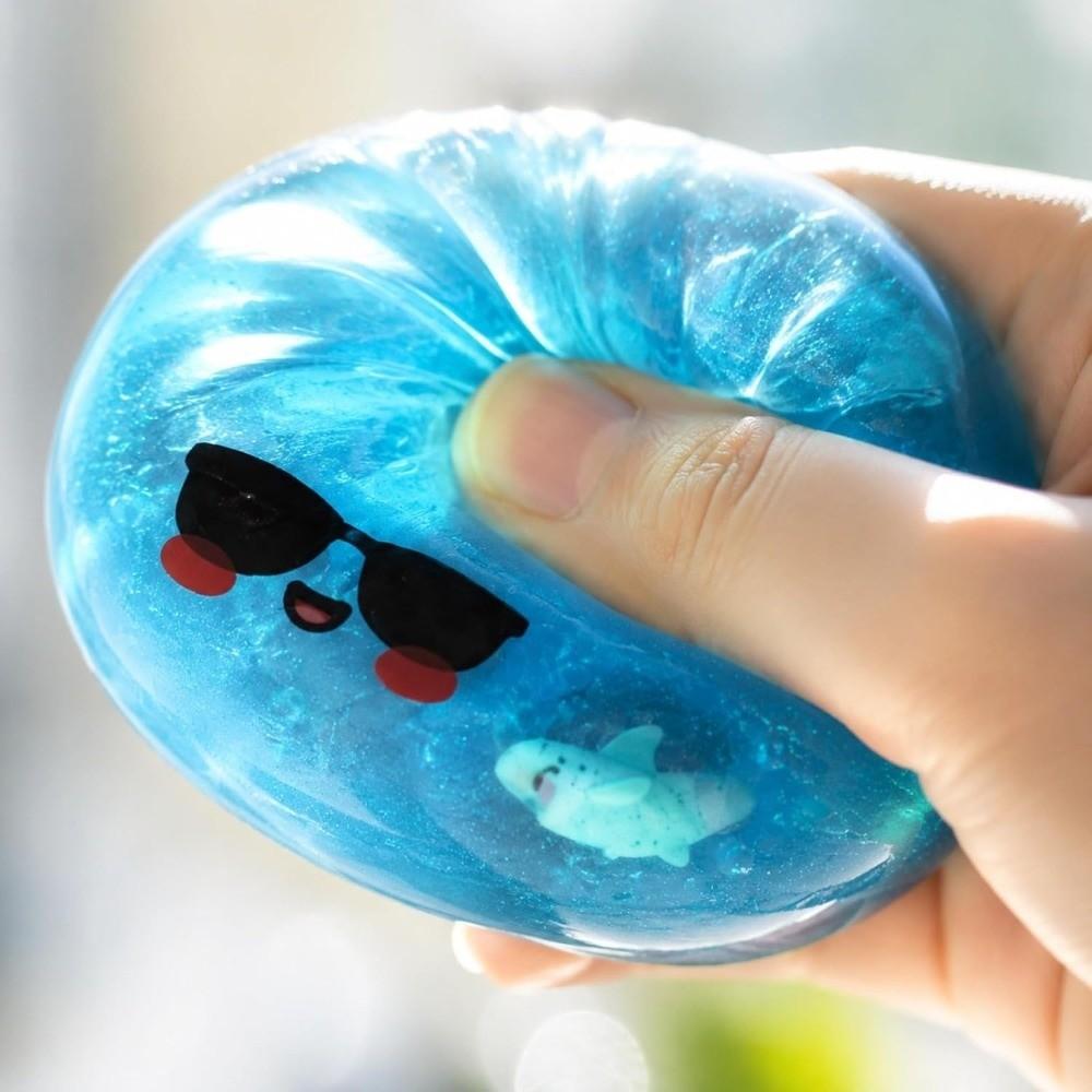Glitter Shark Dumplings Squishy Toy with Steamer Stress Relief Sensory Ball Relaxation Tool