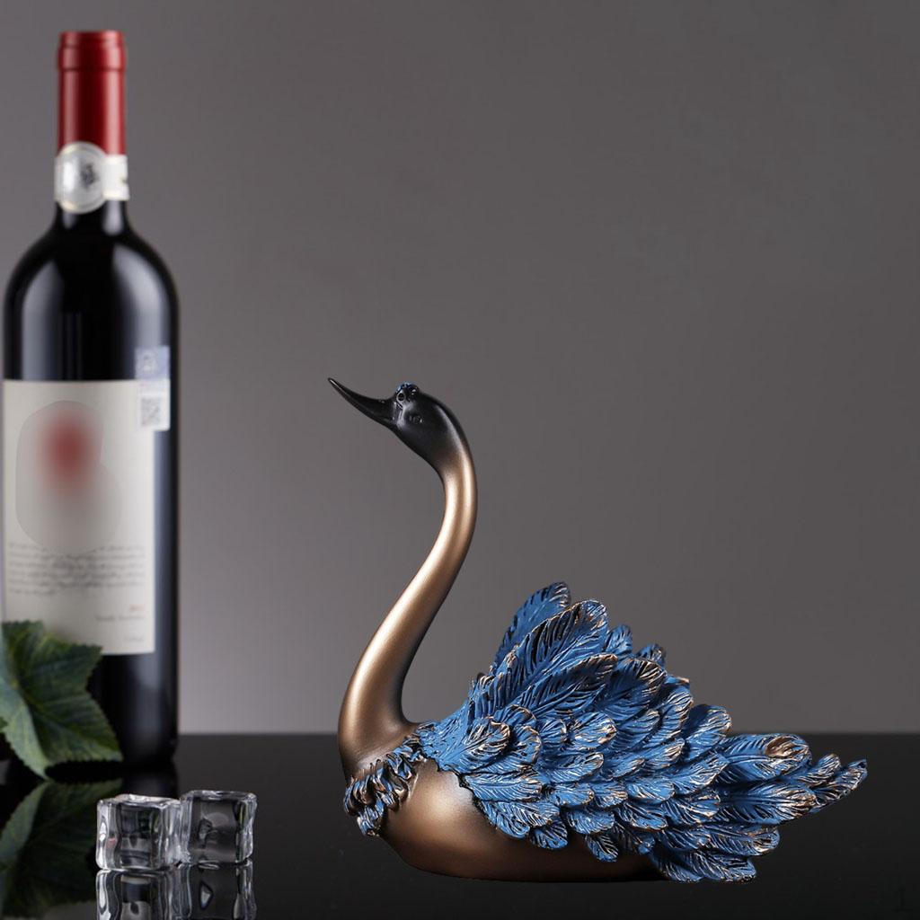 Creative Rack Resin Swan Statue Cabinet Tabletop Display Storage Ornaments Up Head