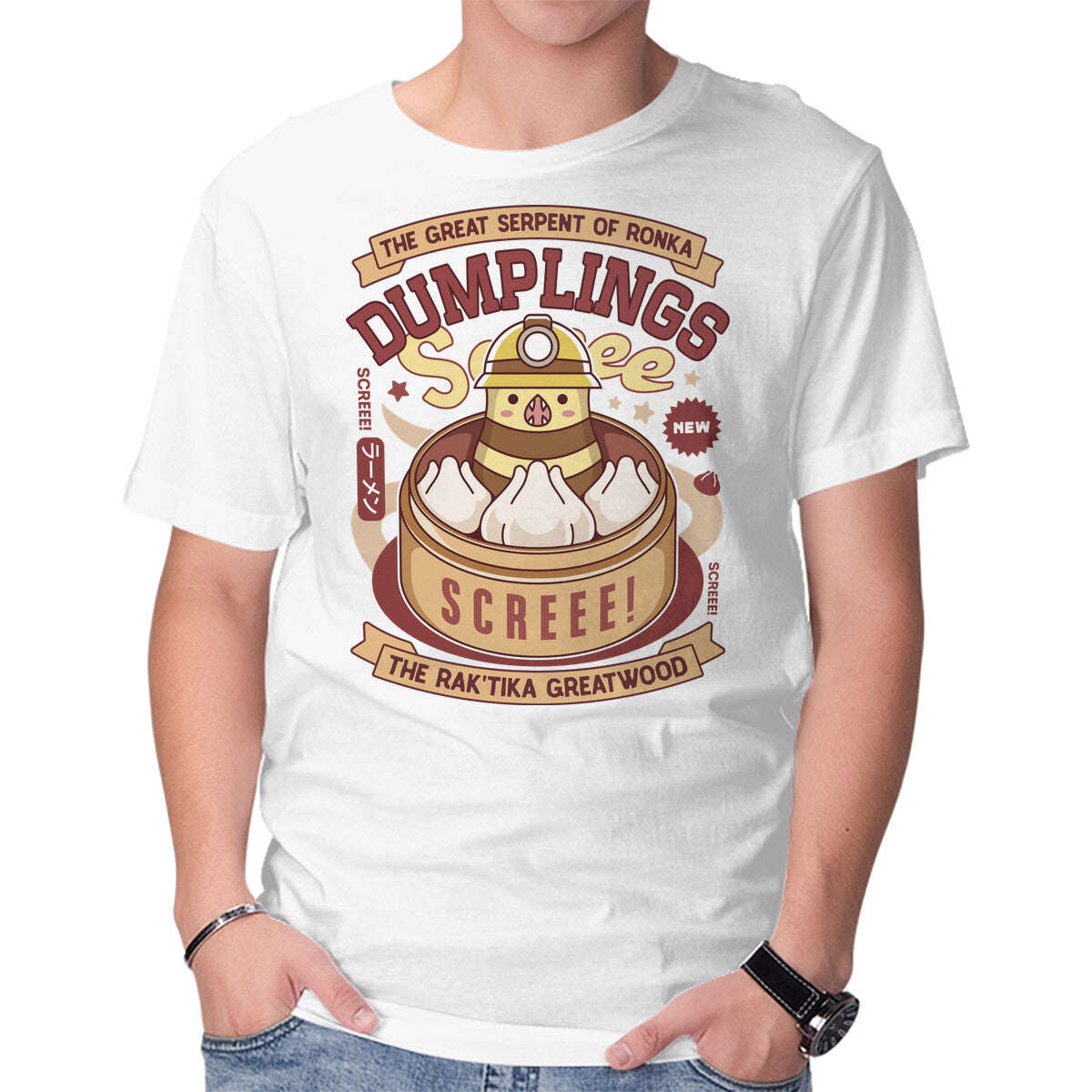 Unisex Crew Neck T-Shirt Serpent Of Ronka Dumplings Graphic Short Sleeve Casual Tee M