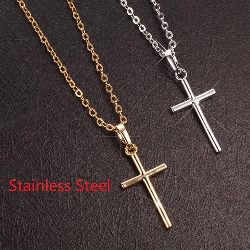 Rotatable Crown Cross Zircon Choker Necklace Earrings Rings for Women Stainless Steel Cross Chain Christian Prayer Jewelry Gift