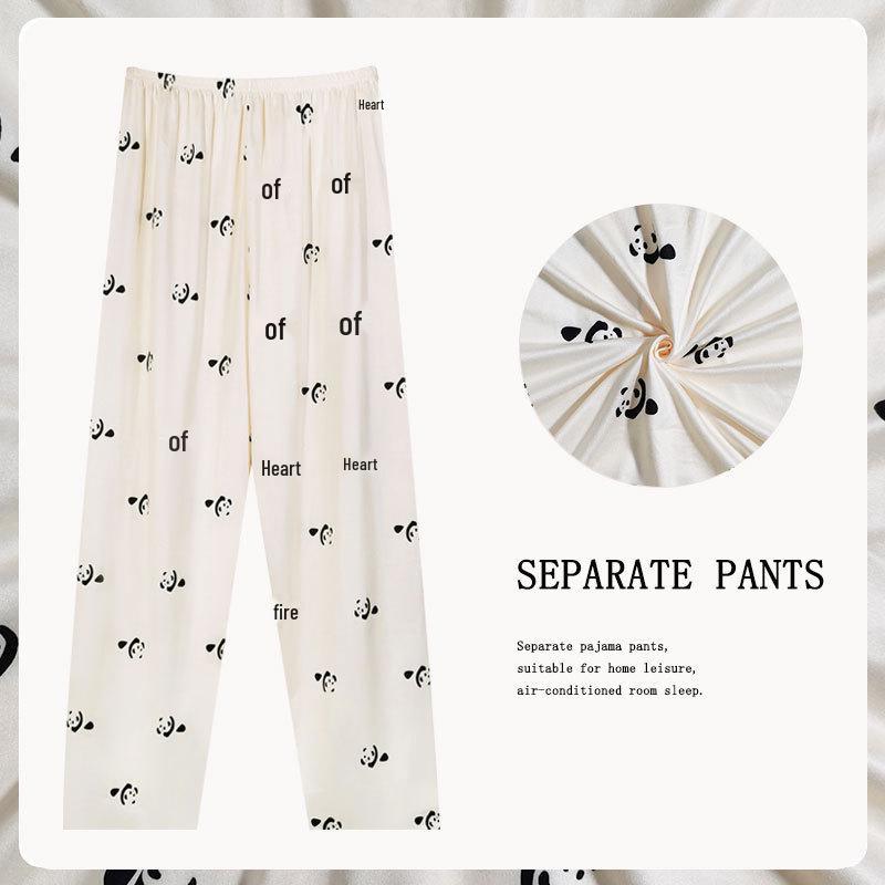 Women's Korean-Style Loose Pajama Pants - Imitation Cotton, Spring/Autumn