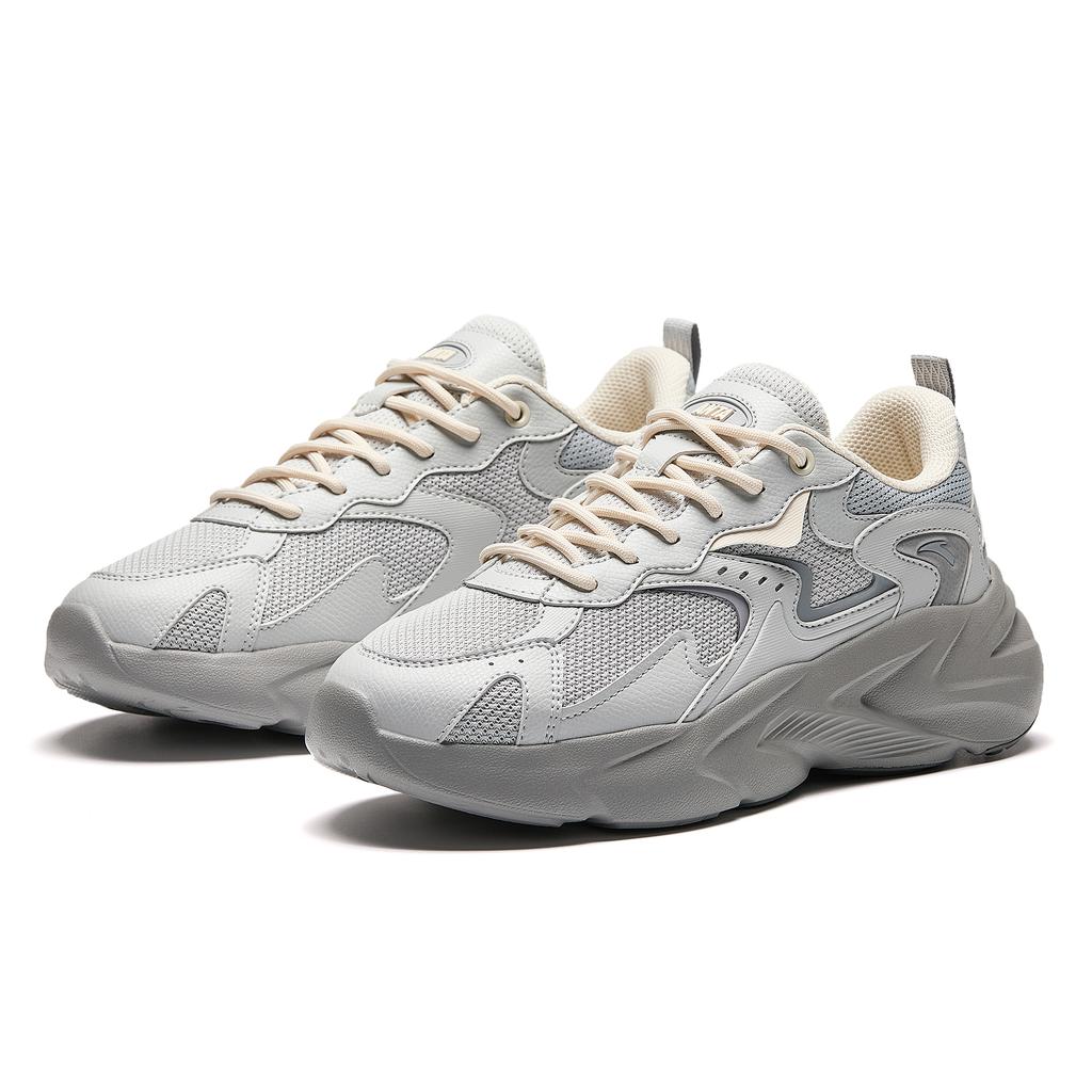 Anta Cloud Start Comfortable Fashion Slip Resistant Wear Resistant Breathable Low Top Casual Shoes Women Casual Shoes Gray 922518808-4