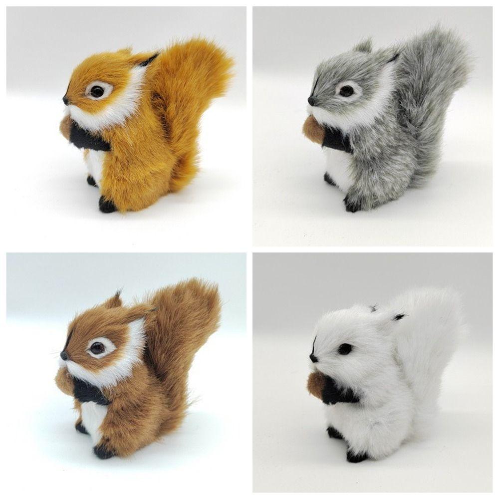 PP Cotton Squirrel Plush Toy Big Tail Squirrel Stuffed Plushie Doll Plush Squirrel Doll  Home Decor