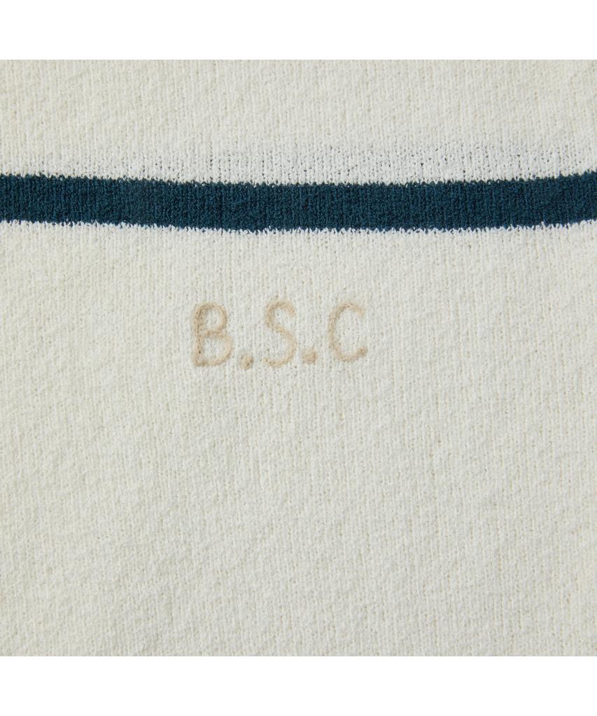 Henlikoteun [British Sporting Club] Stripe Short-Sleeves Open-Polo Knit Abwam26761Whx