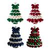 Handmade Crochet Christmas Tree DIY Xmas Tree Crochet Craft Starter Set with Bow And Faux Pearl for Beginners Knitting Holiday Decoration for