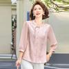 Hodo New Chinese Style Floral Blouse for Mid-Aged Women