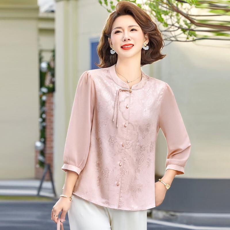 Hodo New Chinese Style Floral Blouse for Mid-Aged Women