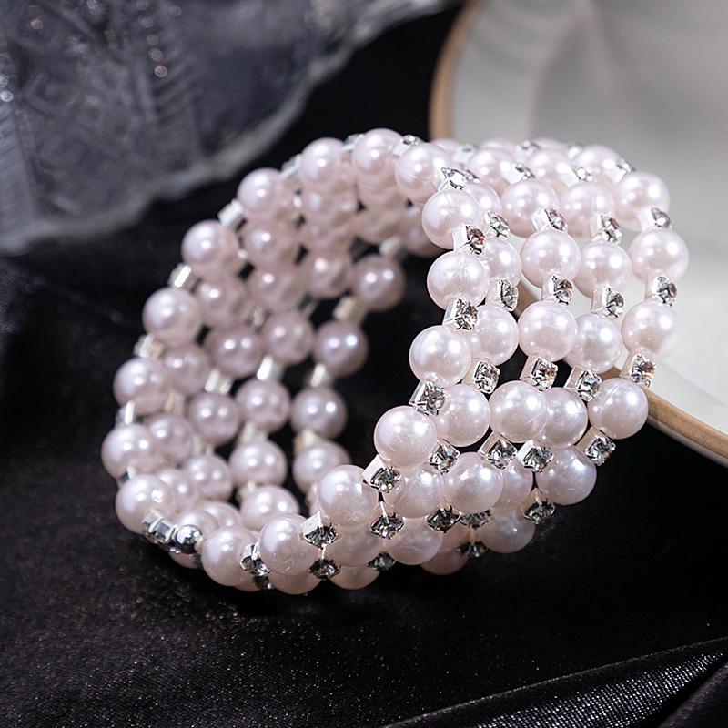 S041 Korean Multi-layer Spiral Pearl Bracelet Jewelry