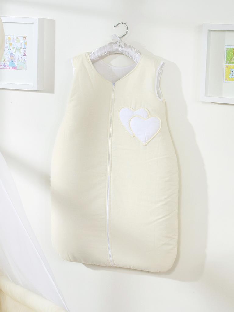 Cotton Sleeping Bag for Children 6-12 Mcy Tog 2.5 Year-Round Insulated Hearts Cream