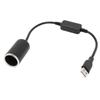 USB Male To 12V 8W Cigarette Lighter Socket Adapter Female Converter Power Cable for Driving Recorder Dash Cam GPS Car