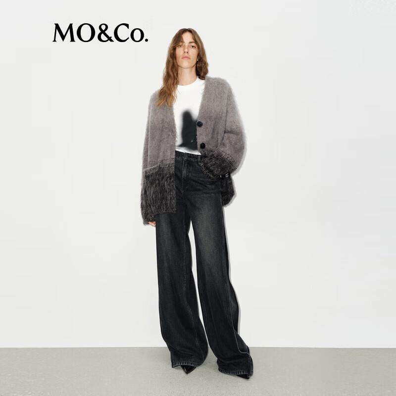 

MO&Co. Зимний кардиган с V-образным вырезом из мохеровой смеси 2024 XS 155