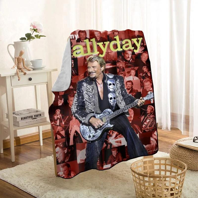 Johnny Hallyday Blanket Blankets On For The Sofa/Bed/Car Portable 3D Blanket For Kid Home Textile Fabric 10.14