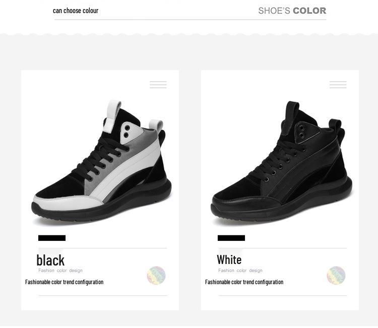 18-89 Men's Height-Boosting High-Top Sneakers - Platform & Lightweight for Autumn/Winter