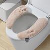Thick Plush Toilet Seat Cover With Adhesive Backing Winter Warm Bathroom Accessory Standard