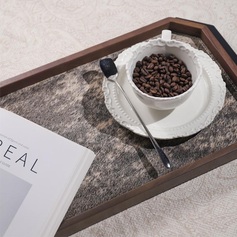 Wooden Storage Tray Entrance Hall Horsehair Storage Trays Living Room Desktop Organize Plates Home Decoration Organize Plate