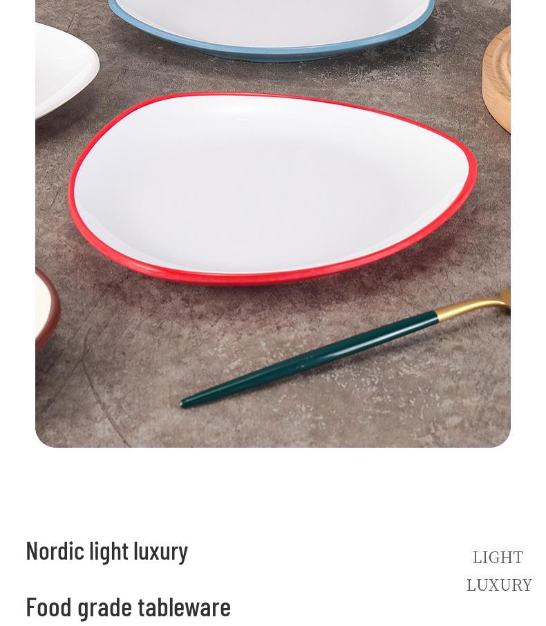 Melamine Porcelain Triangular Plate for Hot Pot & BBQ Restaurant Use