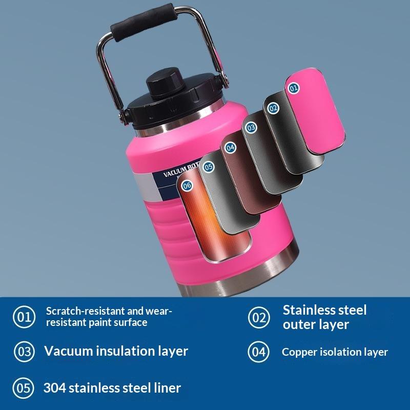 Large Capacity Insulated Water Bottle 316 Food Grade Stainless Steel Thermal Mug for Outdoor Running Cycling Sports