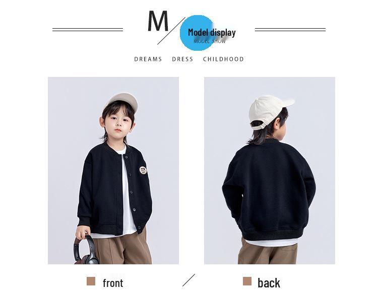 Chłopięca kurtka bejsbolowa w stylu koreańskim na jesień 2025 - Moda uczelniana, kardigan z długim rękawem