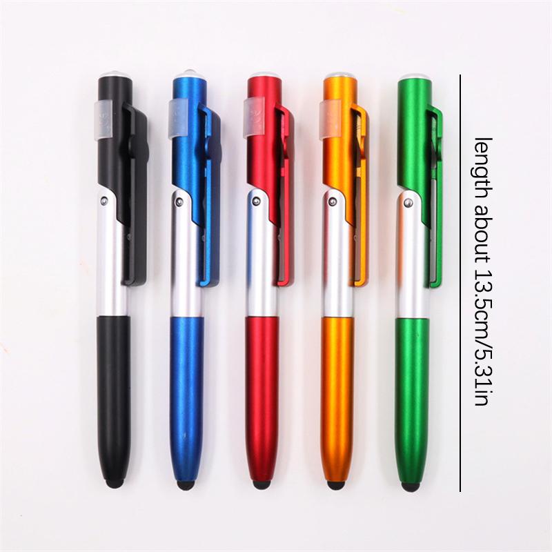4-In-1 Multifunction Ballpoint Pen Led Light Foldable Phone Stand Night Reading Writing Pencil For Office School Students