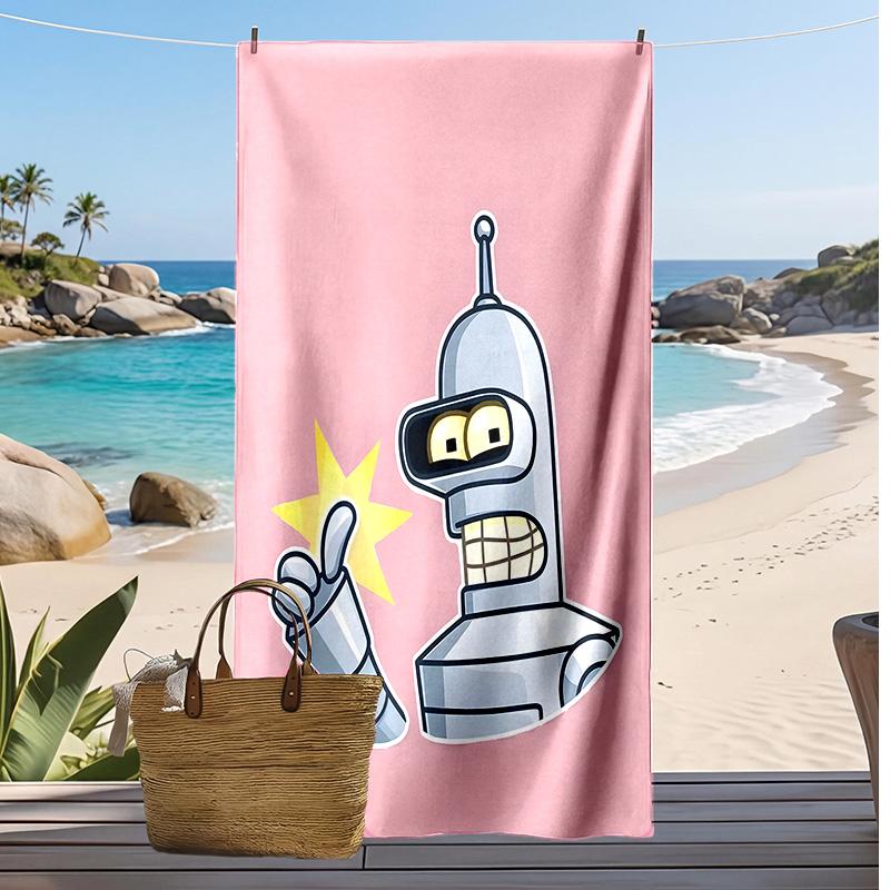 Bender Printed Quick Dry Beach Towel Super Absorbent Soft Lightweight Bath Towel for Pool Summer Travel