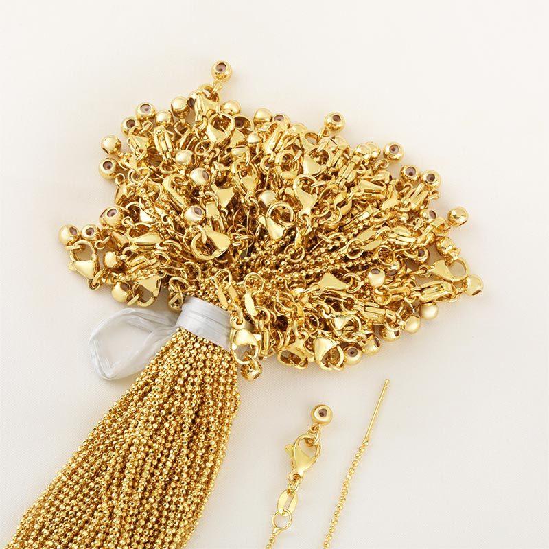 Schmuck Halskette Zubehör Kupferplattiert Universell Verstellbare Kette DIY Anhänger Halskette Karabinerkette Flash Perlen Armband Zubehör