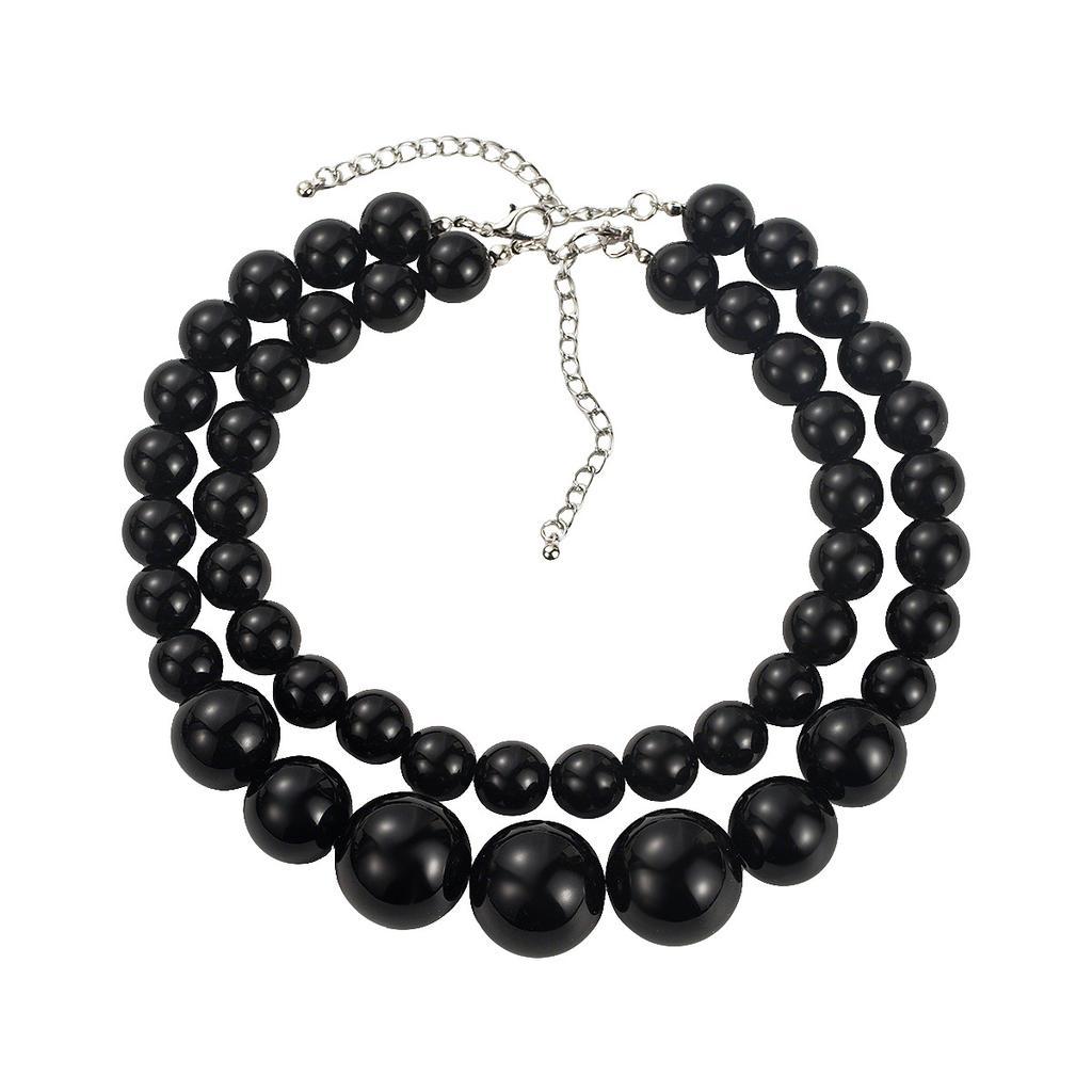Trendy Personalized Design Big Small Round Bead Beaded Necklace Set Exaggerated Simple Fashion Choker Necklace For Women