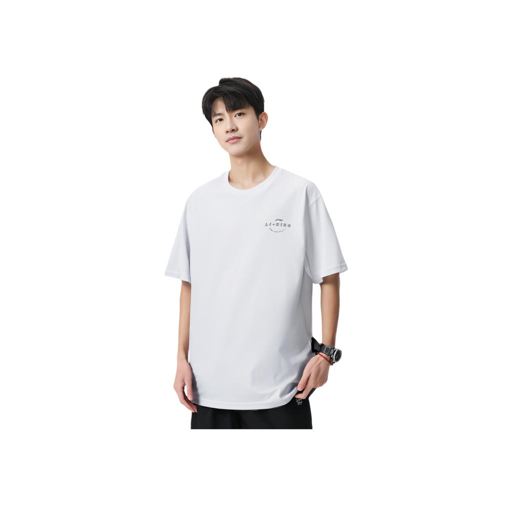 Li-Ning Fitness Series Quick-Dry Short Sleeve T-Shirt Men Tops White ATST093-2