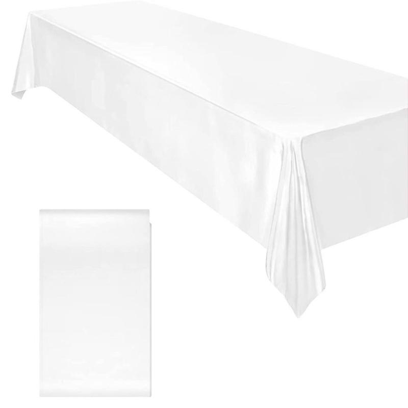 Satins Banquet Tablecloth 57 X 71 Inch Rectangular Draped Table Cover with Smooth Silky Fabric for Wedding Reception Decors