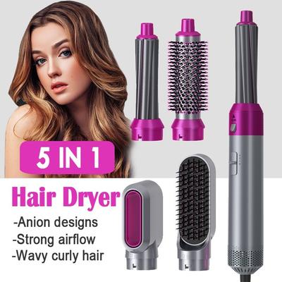5 in 1 Haartrockner Haartrocknerkamm Luftkamm Föhn Lockenwickler Haarglätter Bürste Lockenstab Haarglätter Styling-Tool