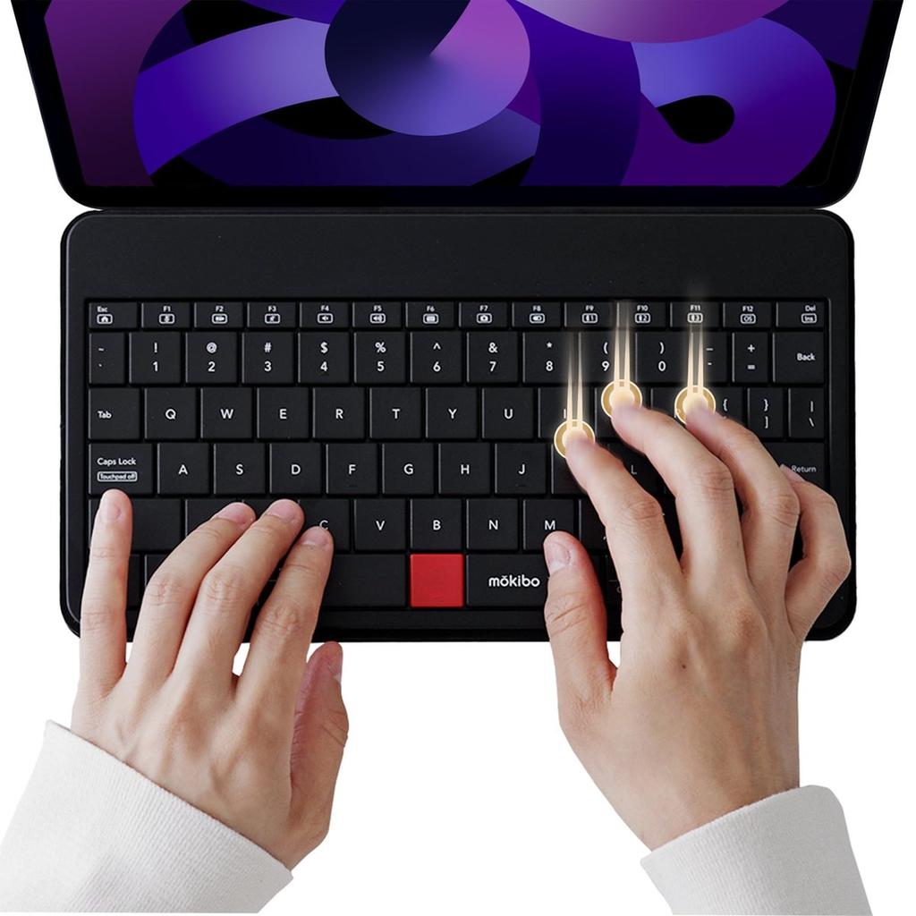 fromseed Mokibo Universal Wireless Keyboard with Touchpad US Layout Thin Portable Bluetooth Keyboard for Tablet Laptop PC