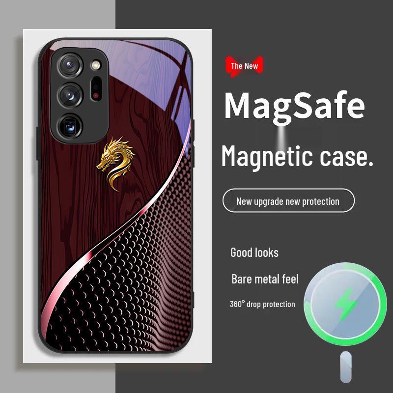 Samsung S11 S21 S23 S20 FE Case - National Trend Dragon Wood Grain, Magnetic Absorption, Fast Selling