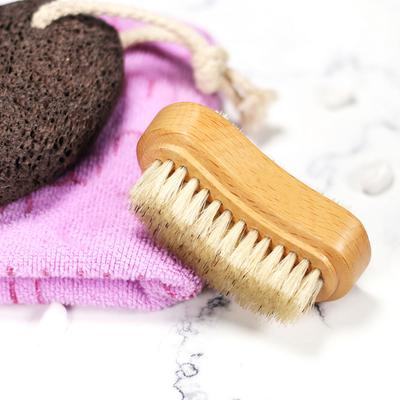 מברשת ציפורניים דו צדדית מעץ מברשת לניקוי ציפורניים רב תכליתית אביזר טיפוח ציפורניים לאצבעות וציפורניים