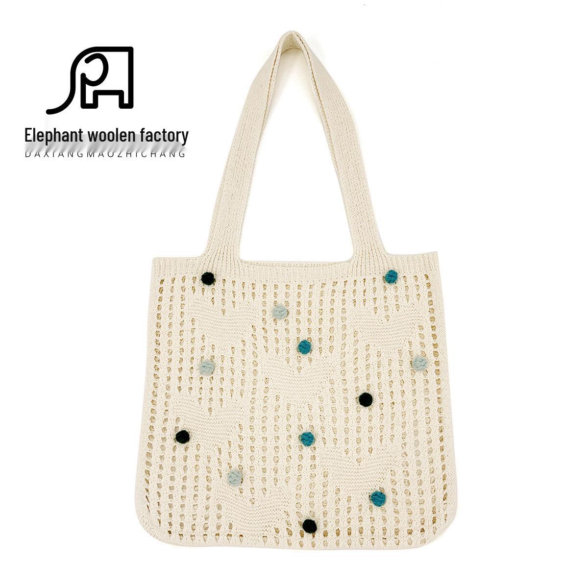 

Вязаная крючком шерстяная сумка на плечо в стиле Мори Герл абрикосовый