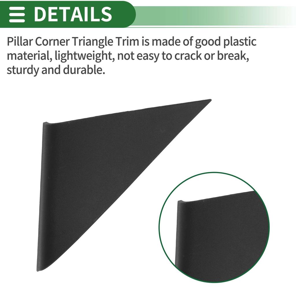 Motoforti Pillar Corner Triangle Trim View Mirror Flag Applique Panel Cover, Plastic, Black, for Toyota Camry 2007-2011, Part Number 6749106040