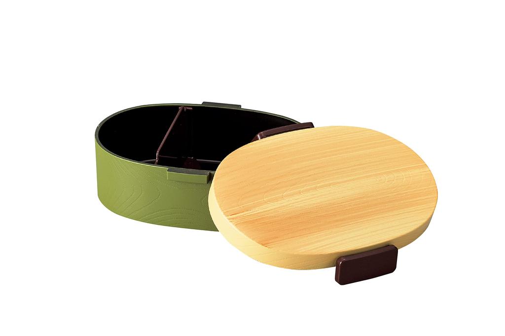 Tatsumiya Wood Grain Oval Bento Hinoki 30431 Tight-Style Box, Brown, Large,