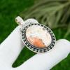 Crown Chakra Scolecite Gemstone Elegant Boho Pendant Jewelry 925 Sterling Silver